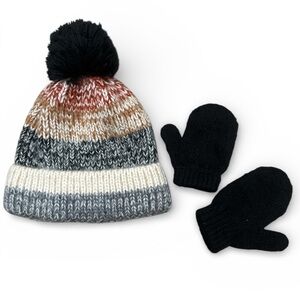 Cozy Knit Beanie and Mittens Set for Kids